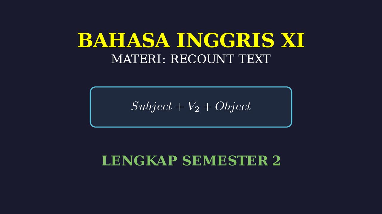 Bahasa Inggris Kelas XI: Recount Text & Grammar
