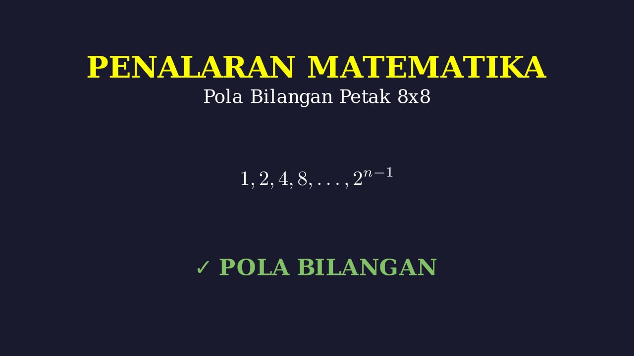 Pola Bilangan Kertas Berpetak