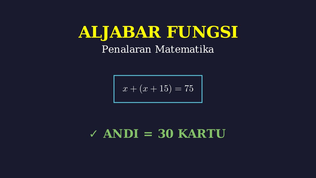 Soal Cerita: Persamaan Linear