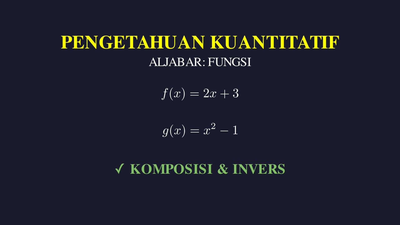Memahami Fungsi f(x) dan g(x)