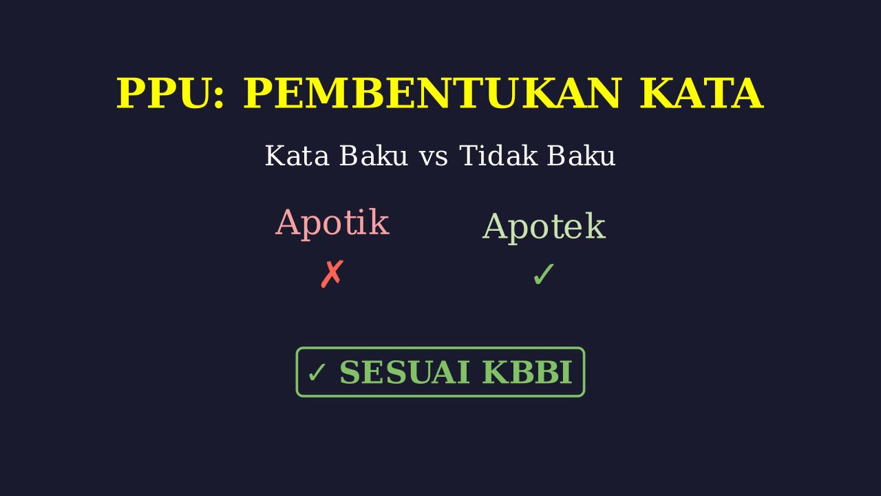 Kata Baku dan Tidak Baku
