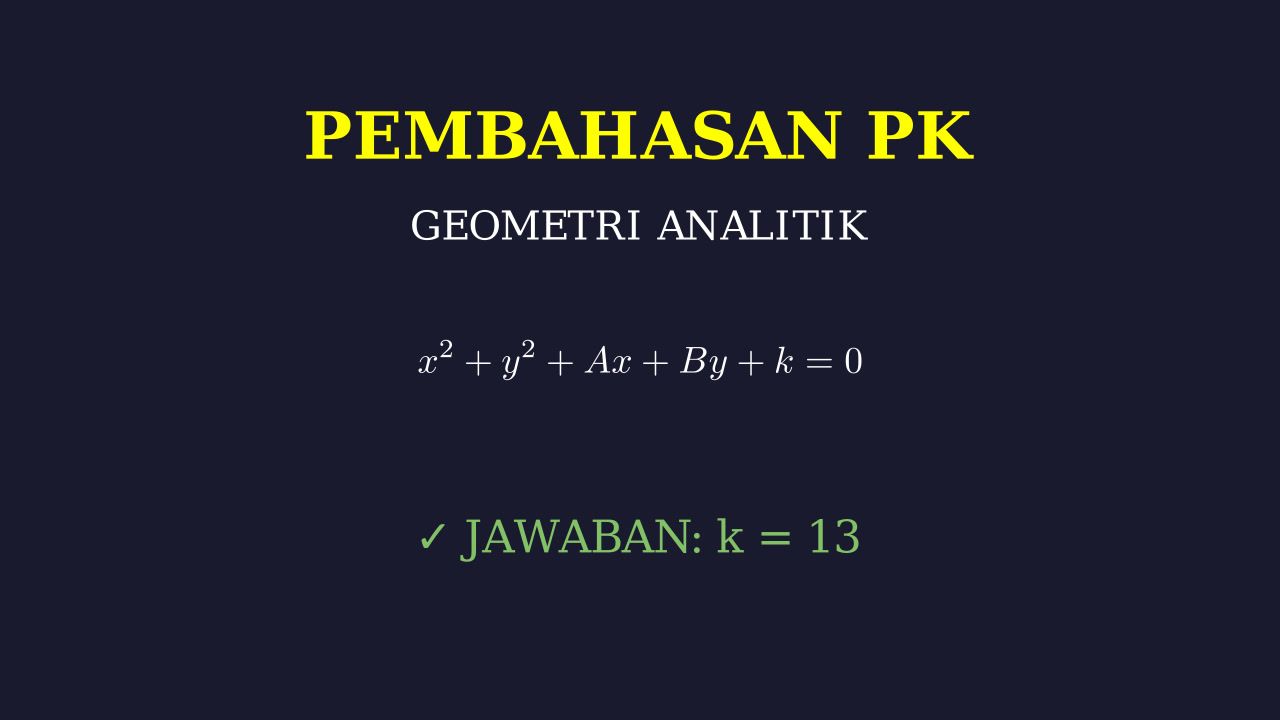 Penyelesaian Soal Geometri Analitik