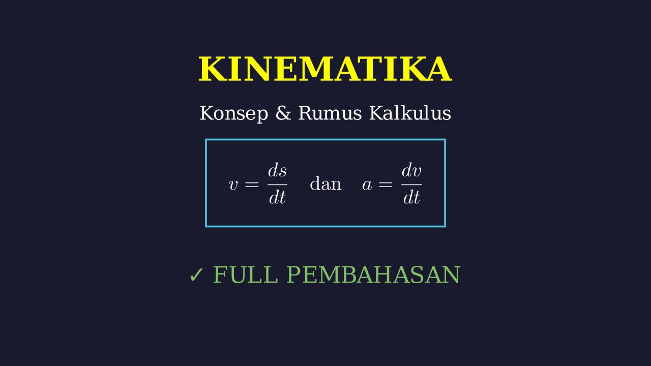 Kinematika Lengkap: Konsep, Kalkulus, & Soal