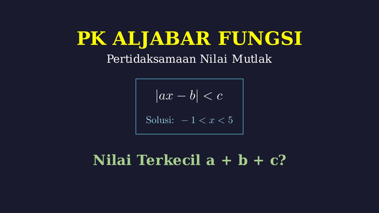 Nilai Terkecil a+b+c: Pertidaksamaan Nilai Mutlak