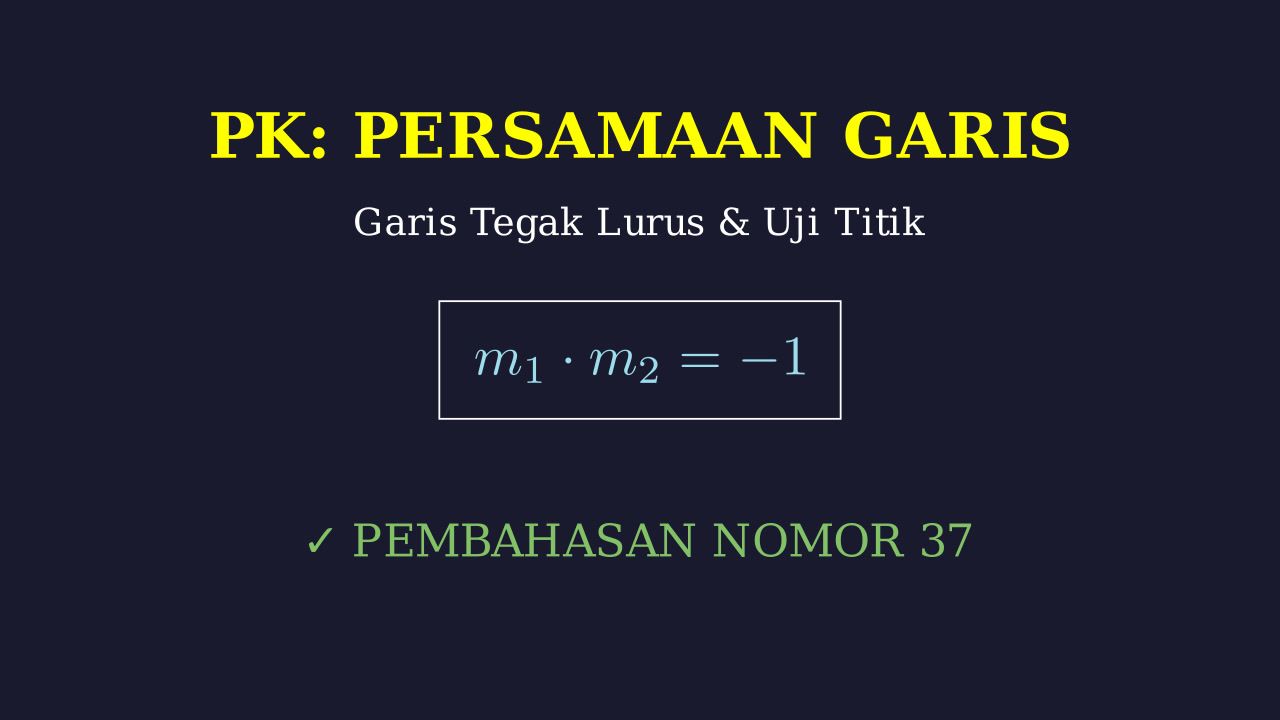 Persamaan Garis Tegak Lurus dan Uji Titik