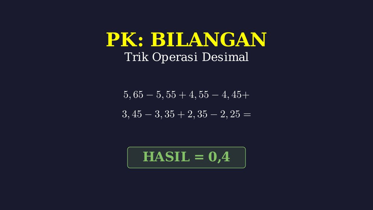 Trik Hitung Cepat Desimal