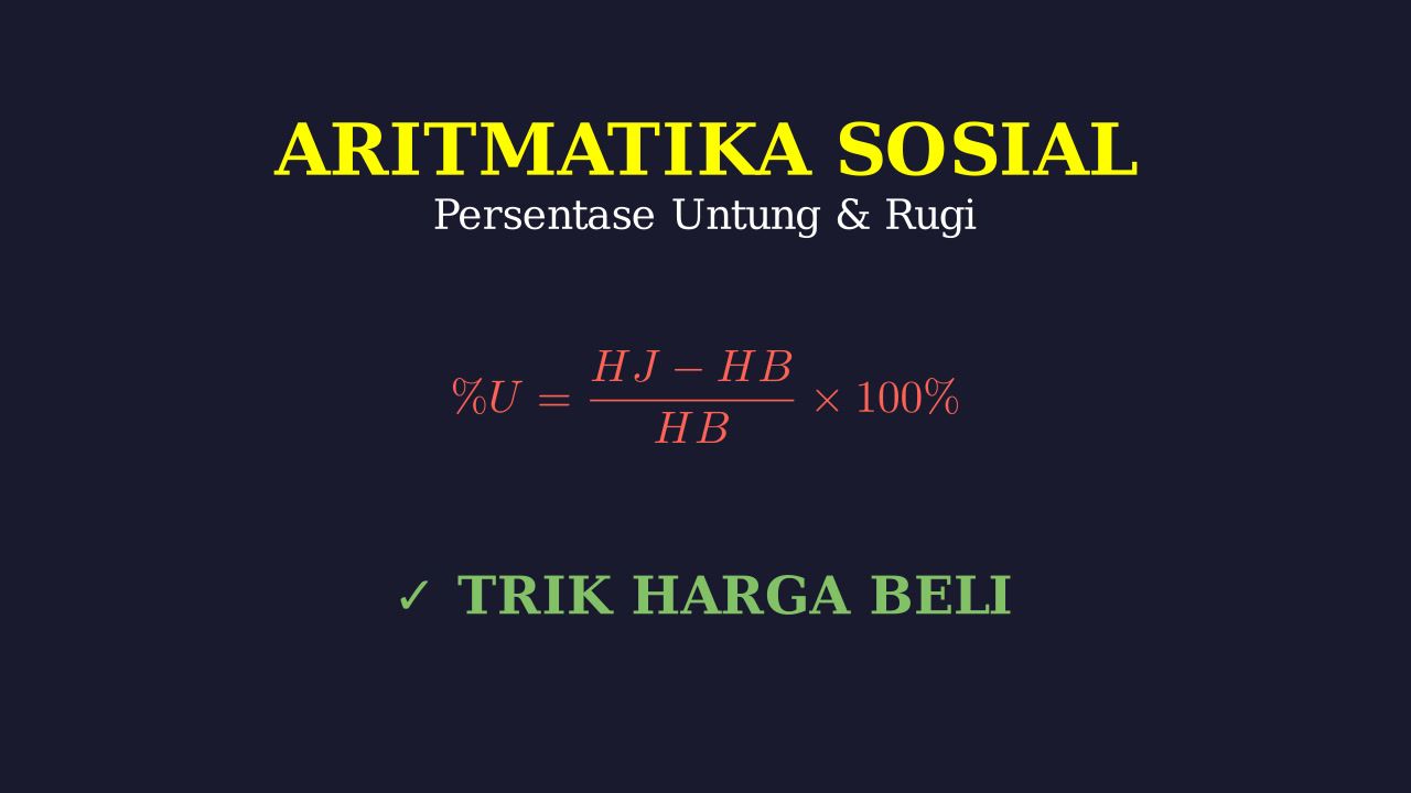 Aritmatika Sosial: Untung dan Rugi