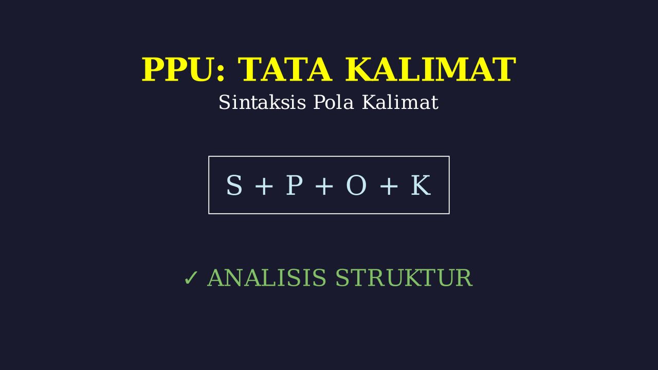 Sintaksis: Pola Kalimat