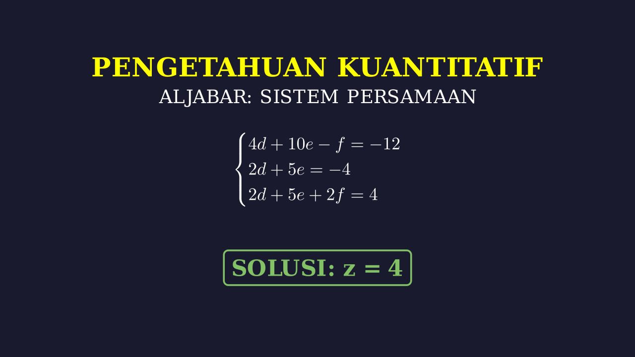 Menyelesaikan Sistem Persamaan Linear Tiga Variabel