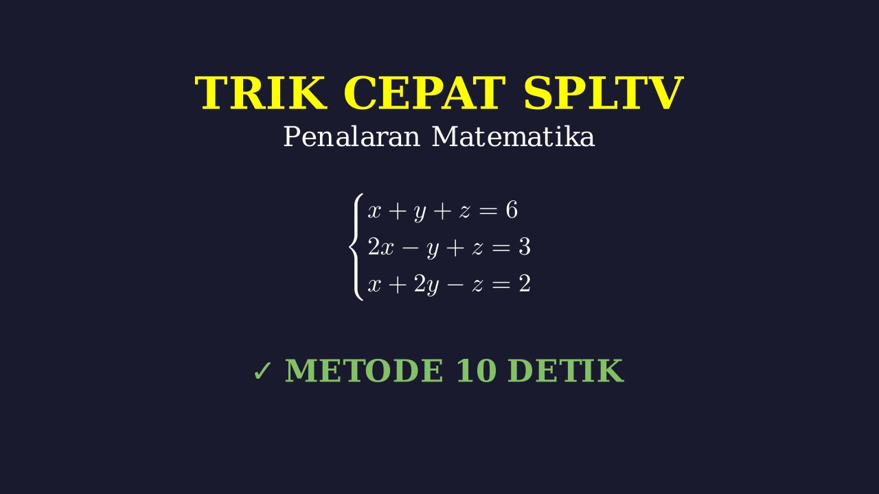 Trik Cepat Sistem Persamaan Linear Tiga Variabel