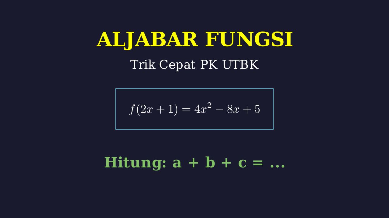 Trik Cepat Fungsi: Mencari Nilai a+b+c