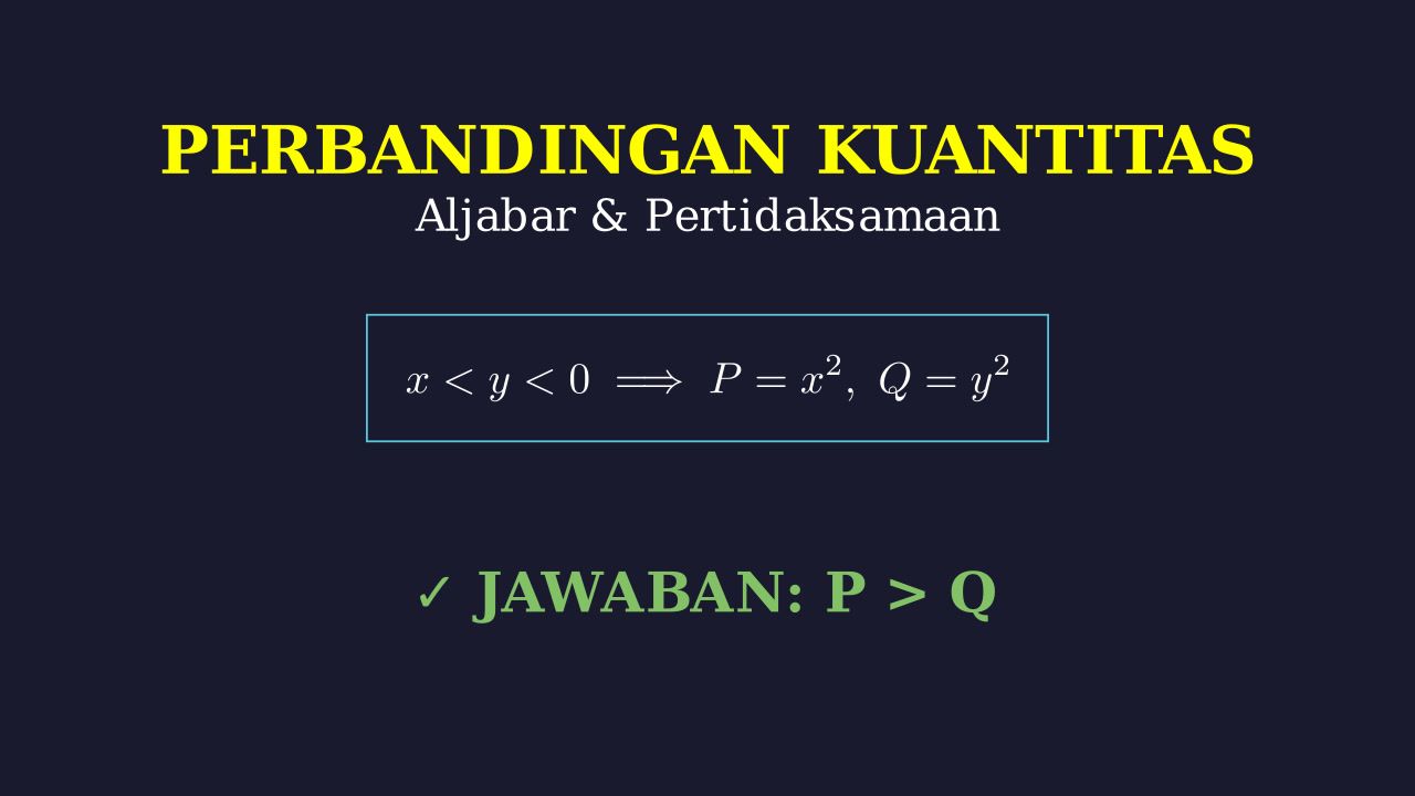 Perbandingan Kuantitas Aljabar