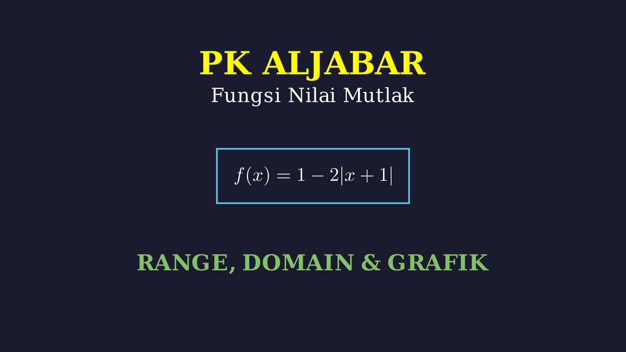 Fungsi Nilai Mutlak: Grafik, Domain, dan Range
