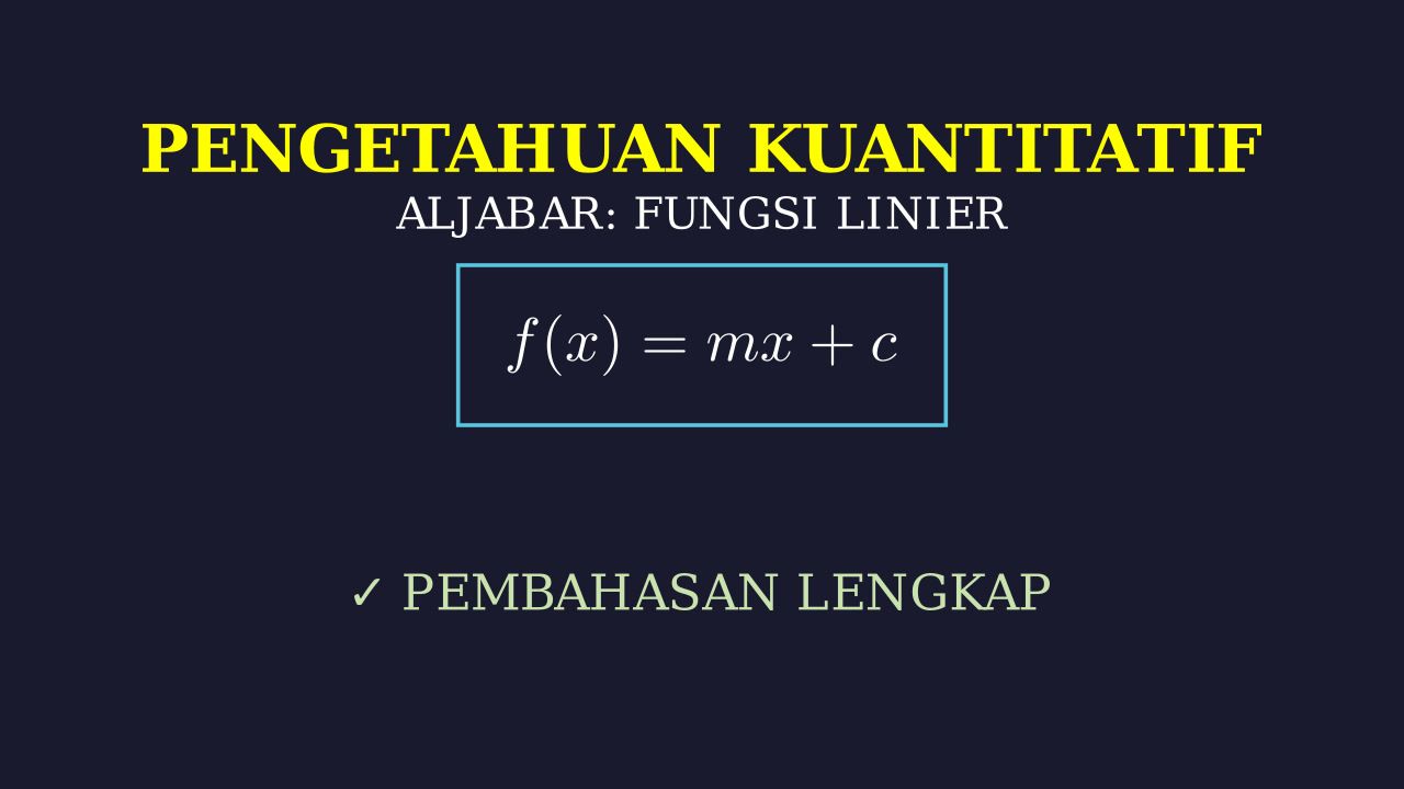 Fungsi Linier