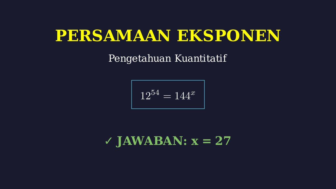 Menyelesaikan Persamaan Eksponen