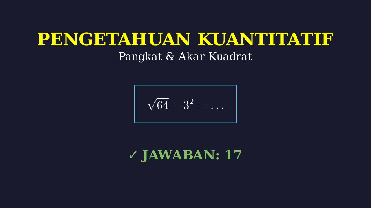 Bilangan Berpangkat dan Akar Kuadrat