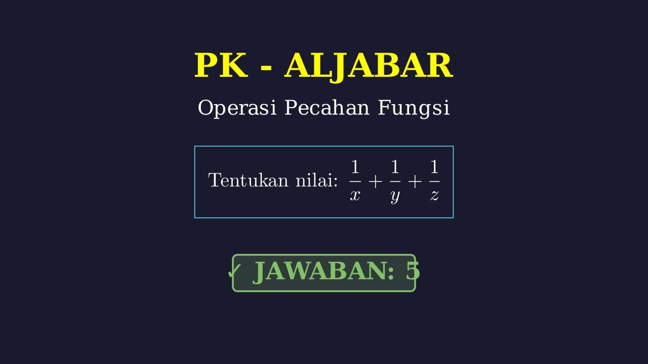Aljabar: Sistem Persamaan Tiga Variabel