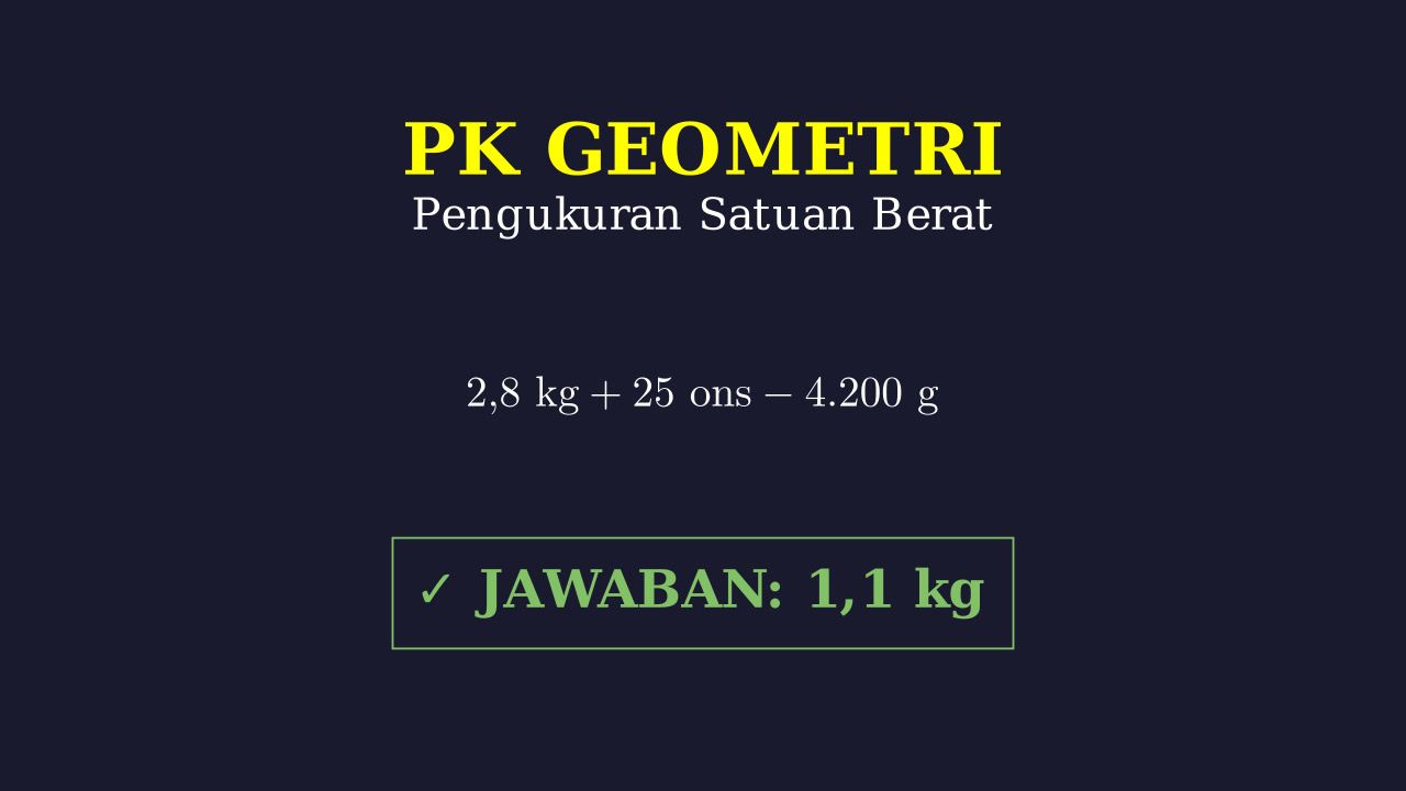 Operasi Hitung Satuan Berat
