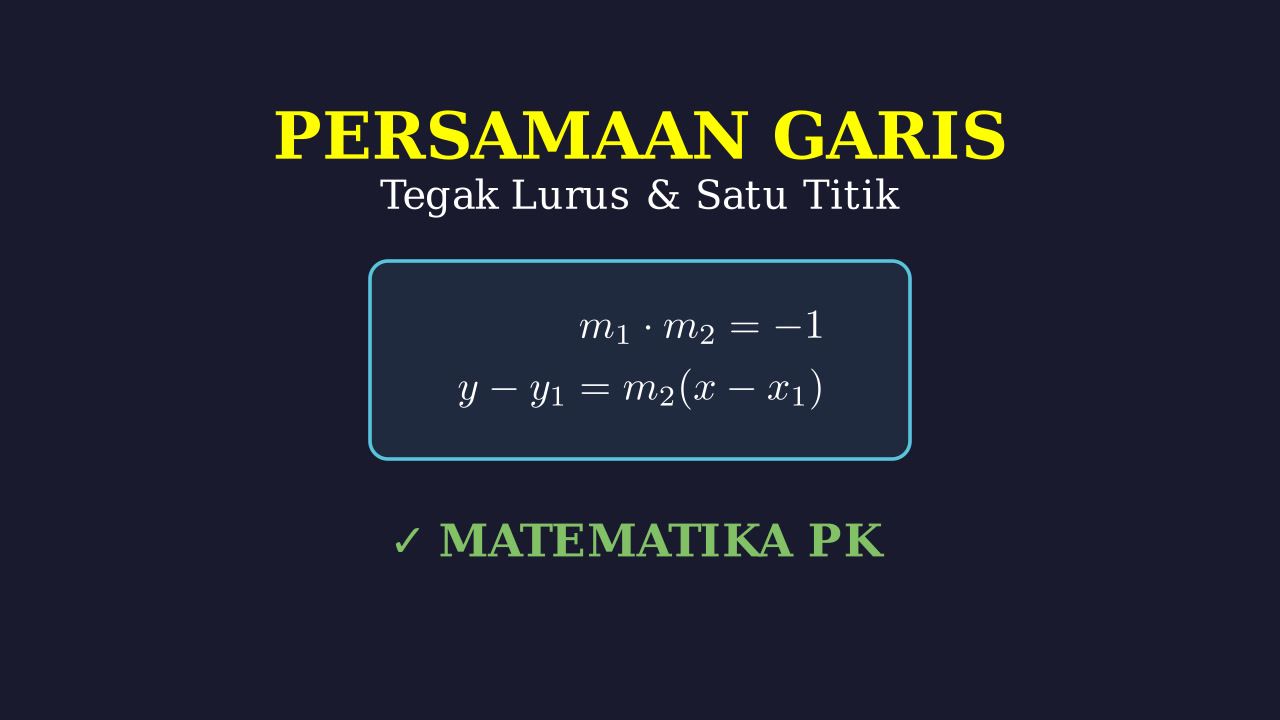 Persamaan Garis Tegak Lurus Melalui Satu Titik