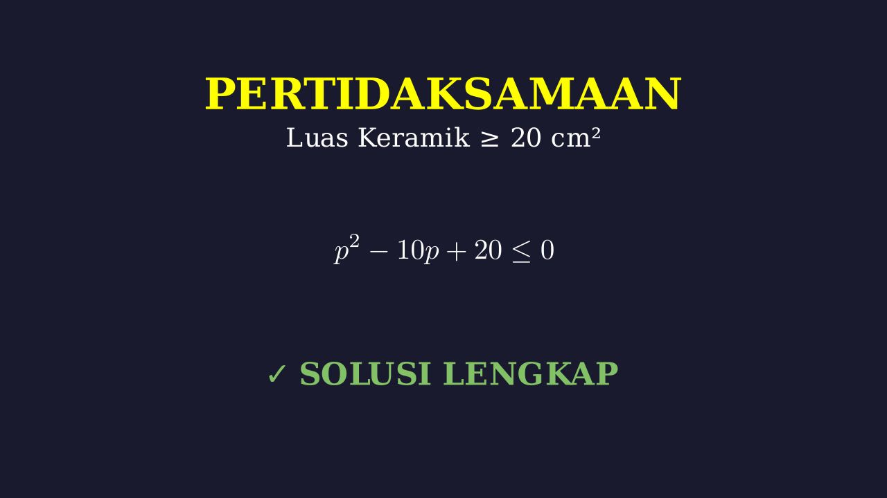 Pertidaksamaan Kuadrat: Luas Keramik