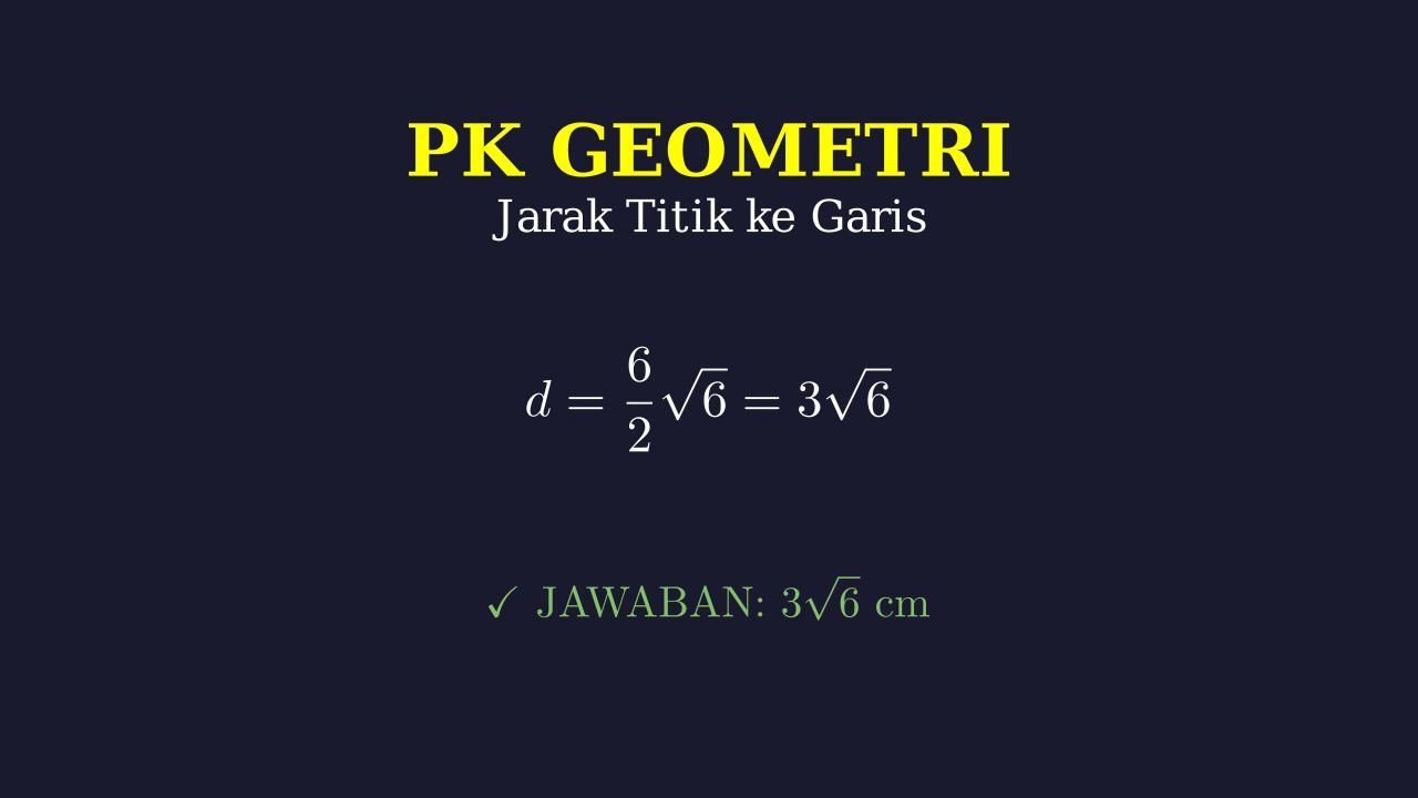 Jarak Titik ke Garis dalam Kubus
