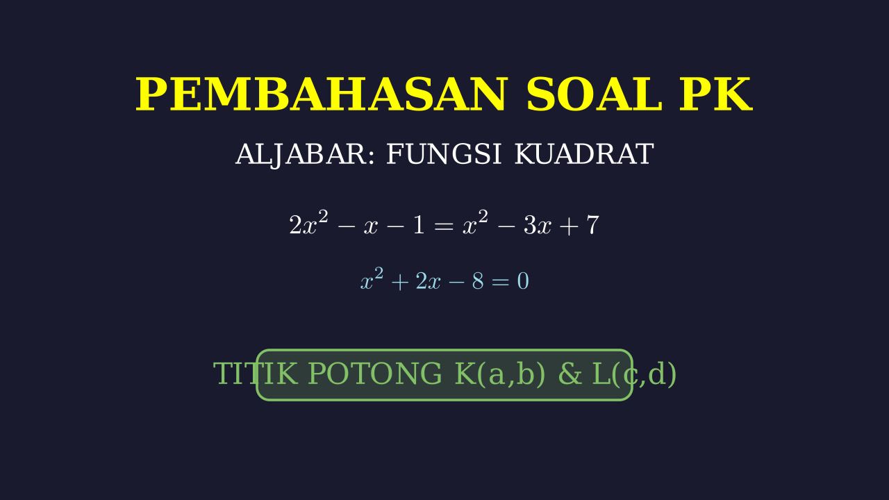 Titik Potong Dua Grafik Fungsi Kuadrat