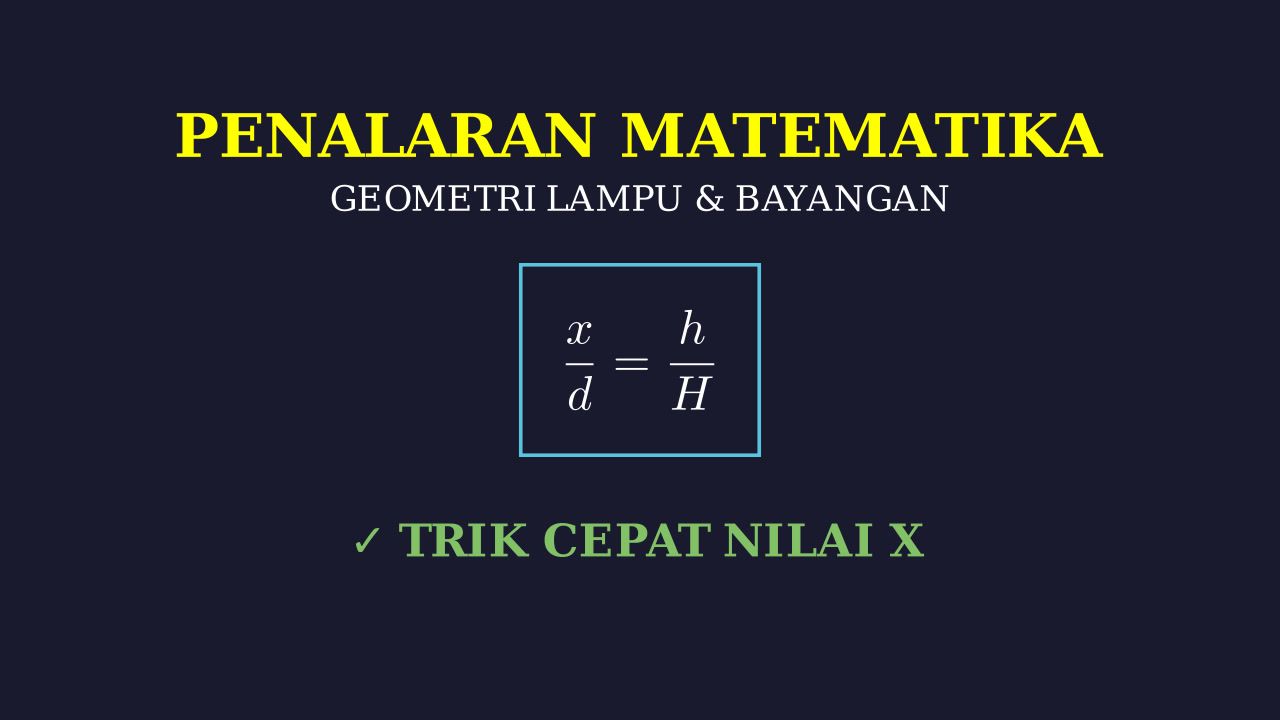 Penalaran Matematika: Soal Lampu dan Bayangan