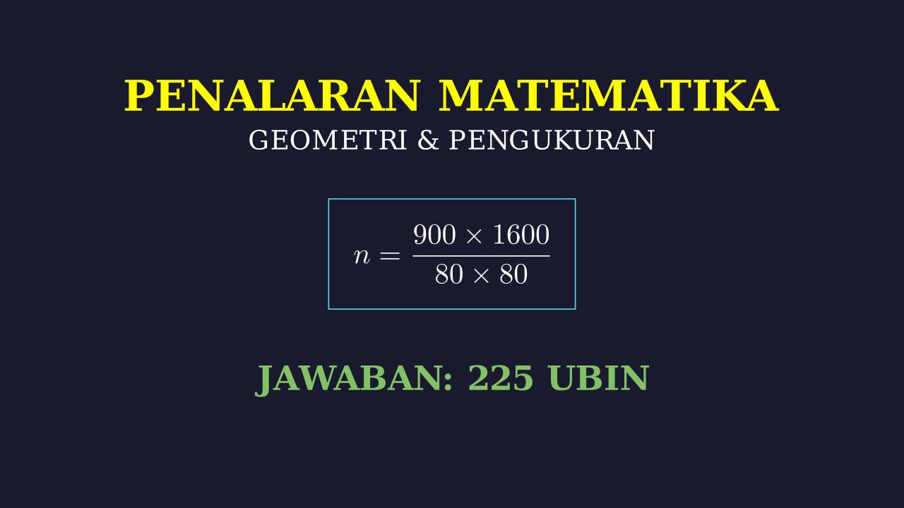 Soal Cerita: Menghitung Jumlah Ubin