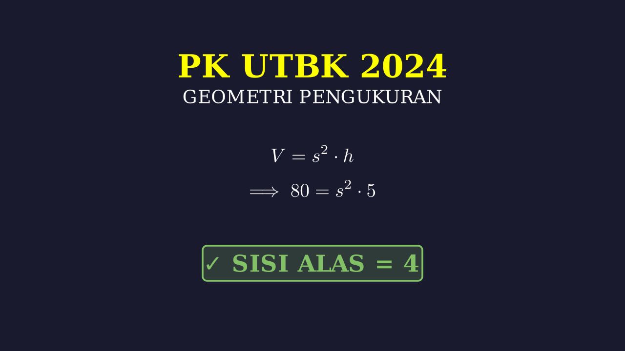 Volume Prisma Persegi: UTBK 2024