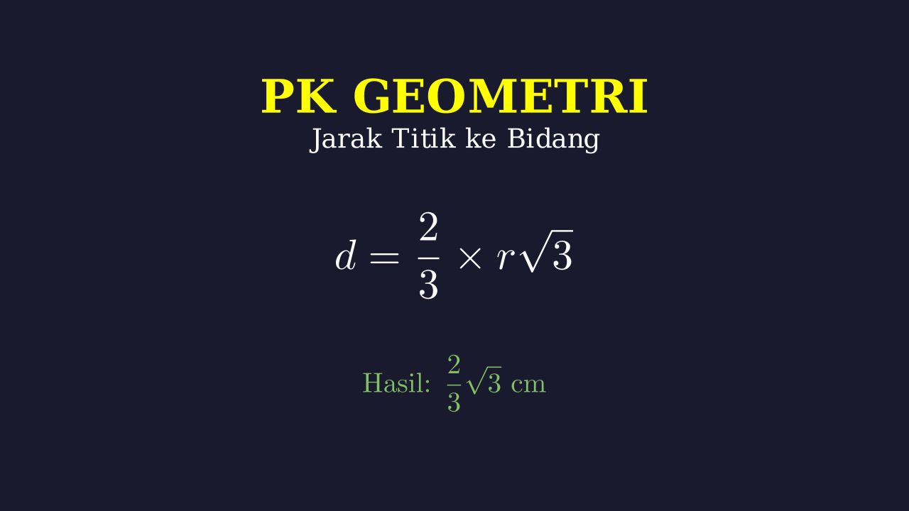 Jarak Titik ke Bidang pada Kubus