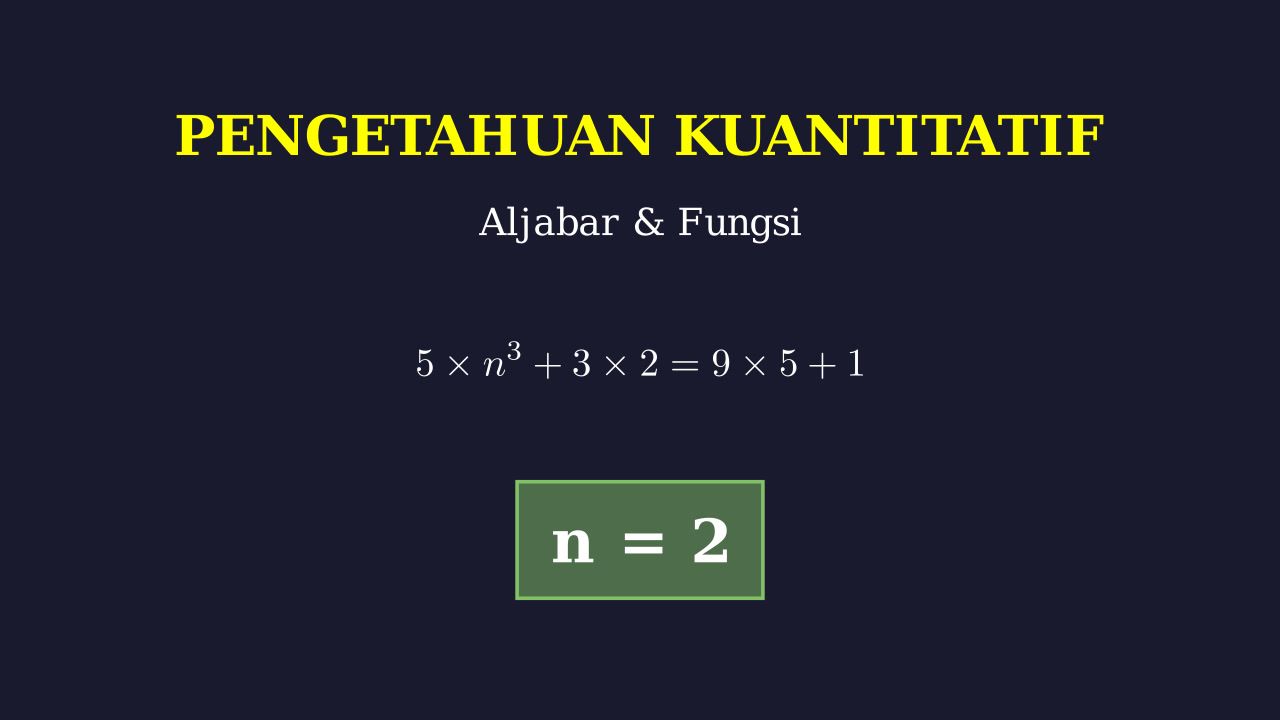 Mencari Nilai n: Persamaan Aljabar