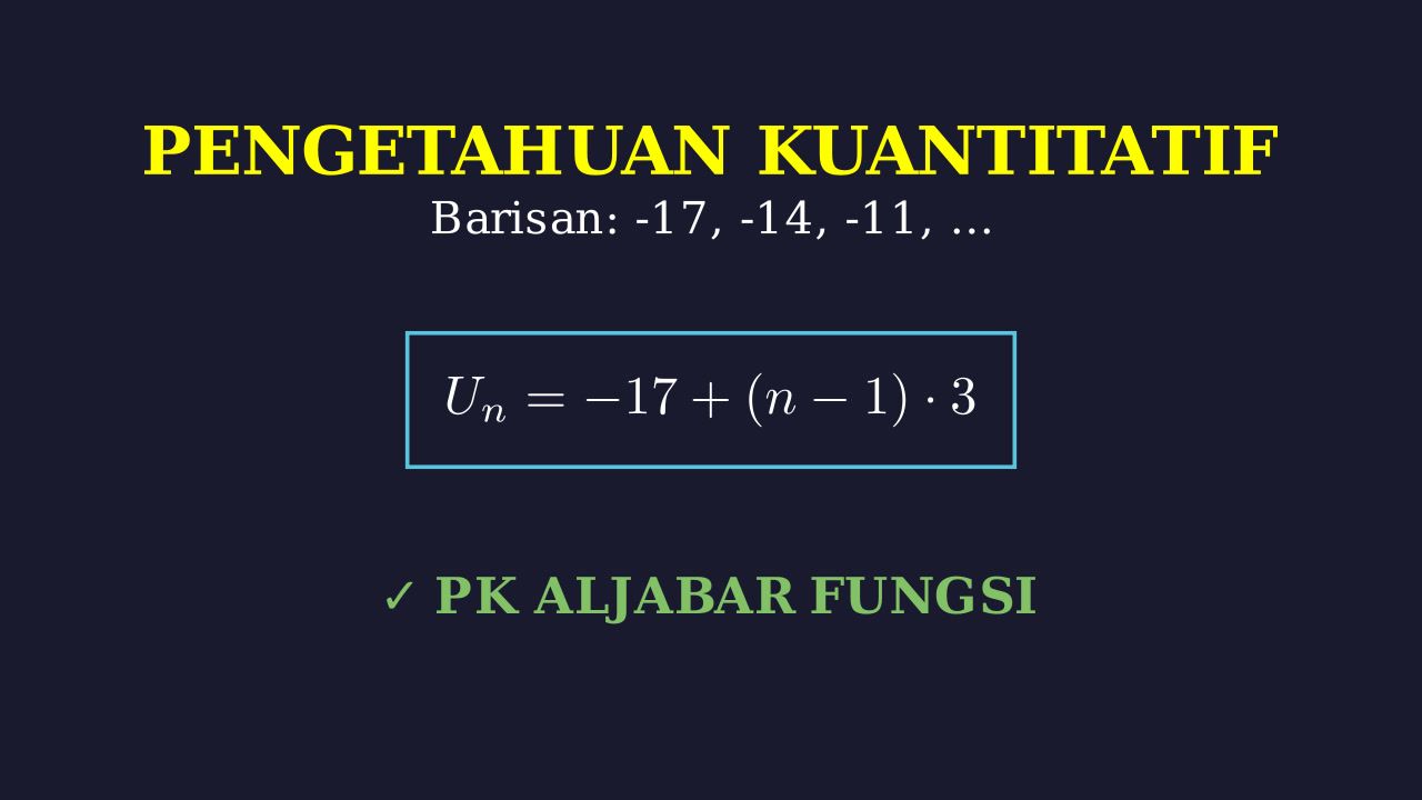 Barisan Aritmetika: Pengetahuan Kuantitatif