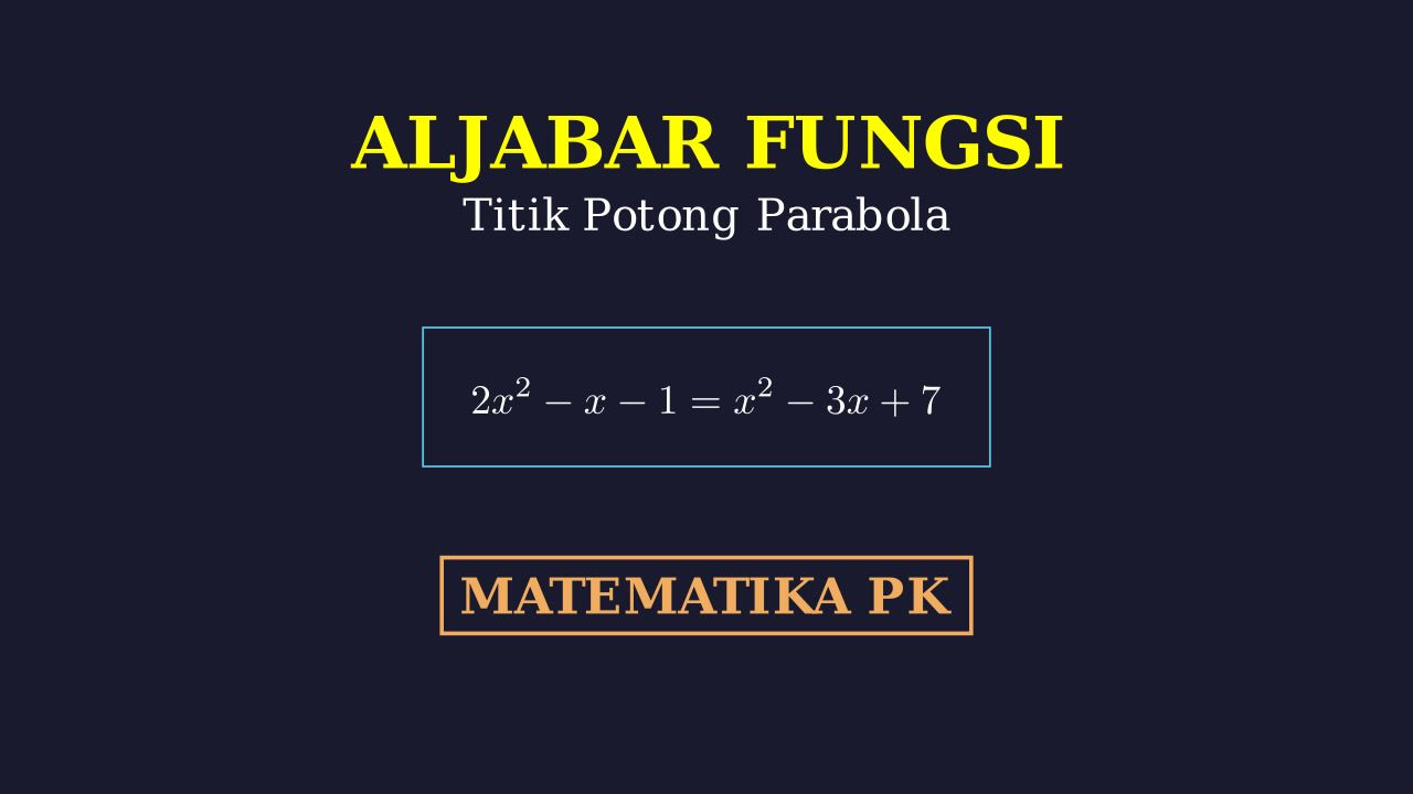 Titik Potong Dua Grafik Fungsi Kuadrat