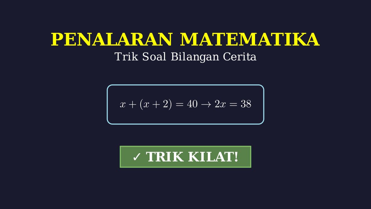 Trik Cepat Soal Cerita Bilangan