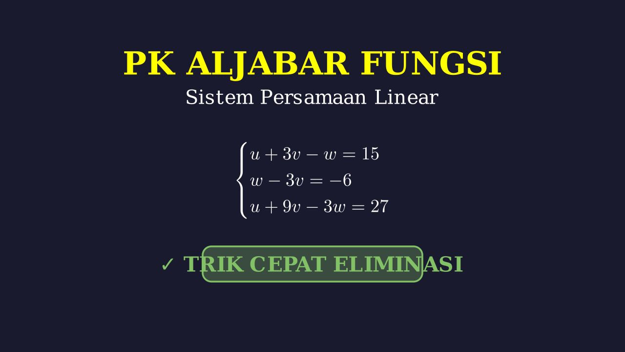 Menyelesaikan Sistem Persamaan Linear Tiga Variabel