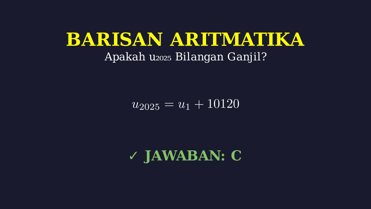 Barisan Aritmatika: Suku Ganjil Atau Genap