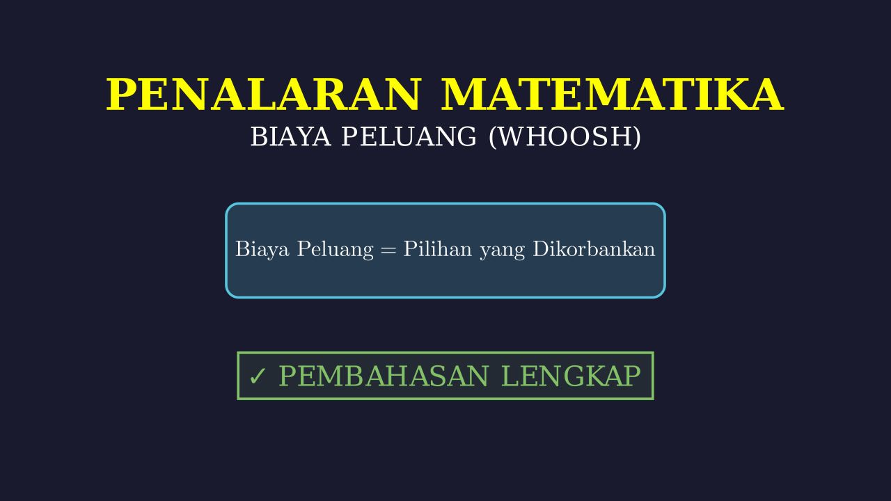 Biaya Peluang Kereta Cepat Whoosh