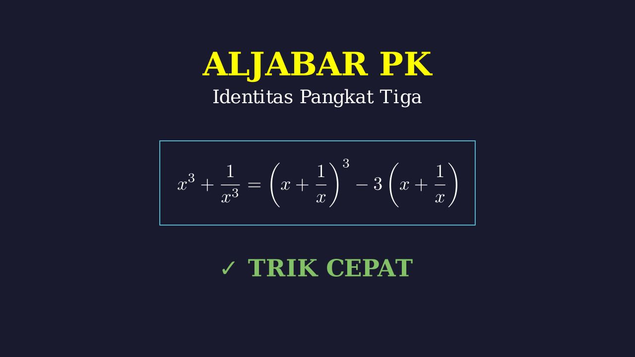 Identitas Aljabar: Menghitung x³ + 1/x³
