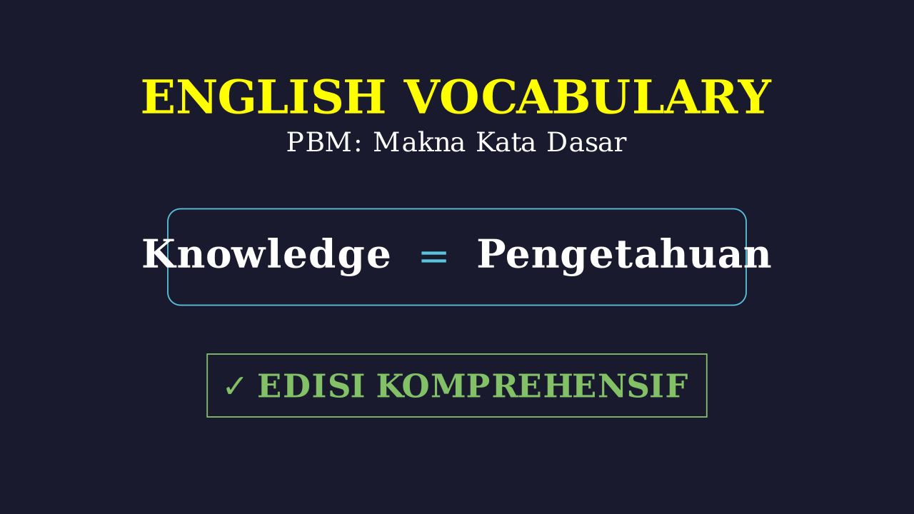 Vocabulary Dasar Bahasa Inggris