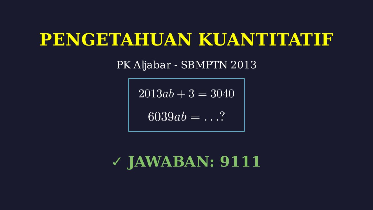 Trik Cepat Persamaan Aljabar
