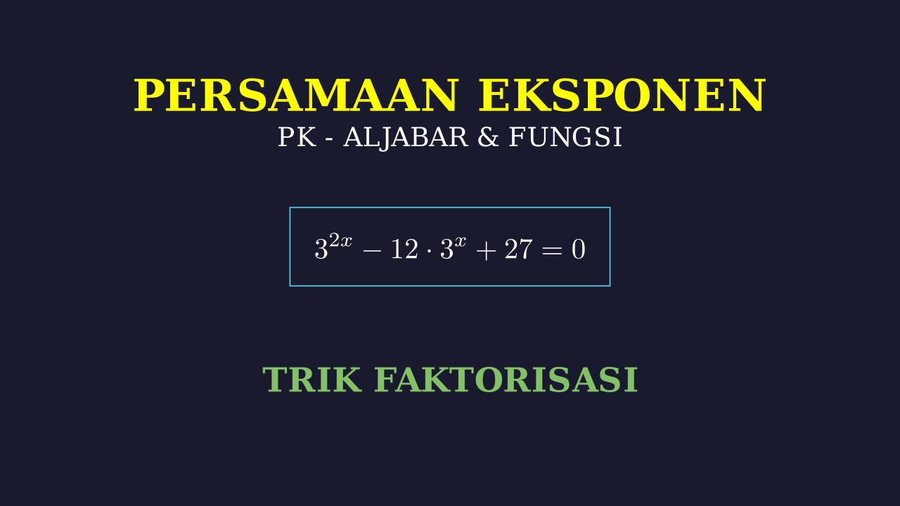 Solving Exponential Equations: Factoring & Equating