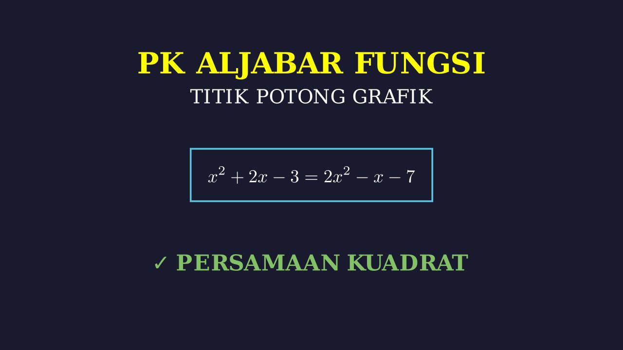 Titik Potong Dua Fungsi Kuadrat