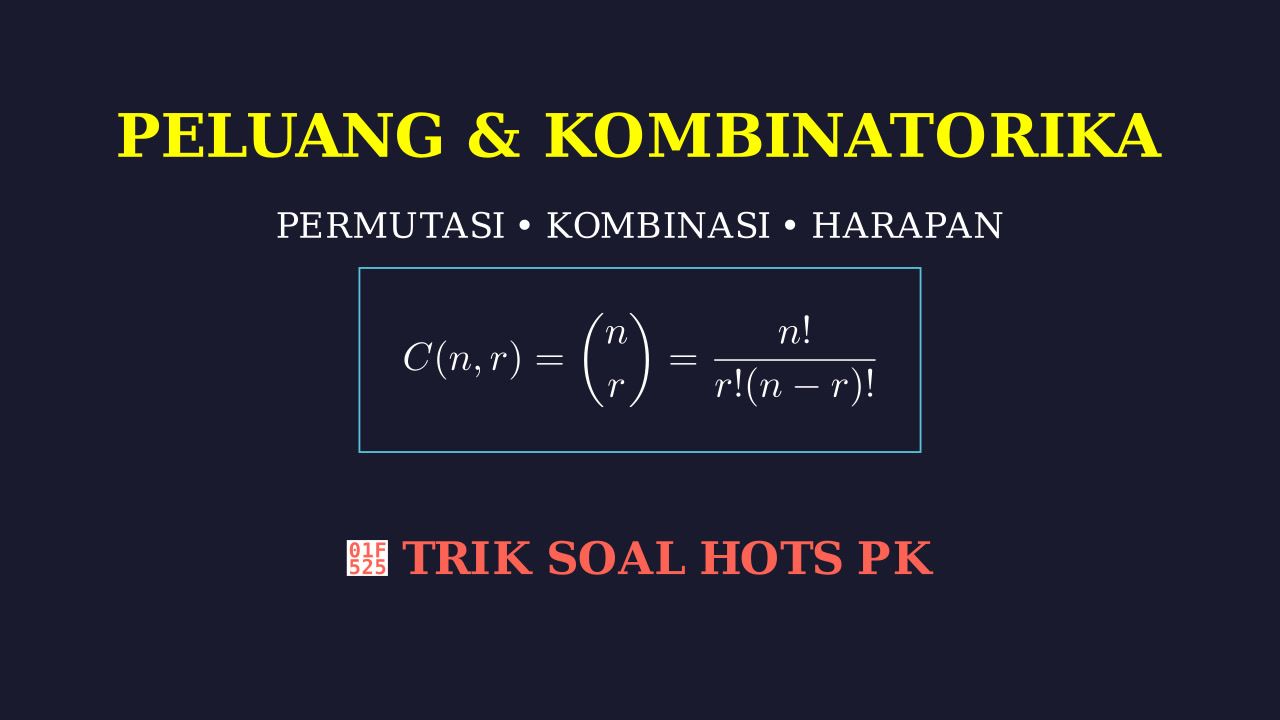 Peluang: Permutasi, Kombinasi & Soal HOTS