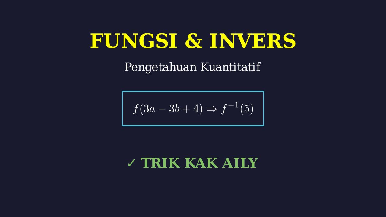 Menghitung Nilai Invers Fungsi f⁻¹(5)