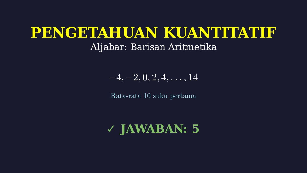 Rata-rata 10 Suku Pertama Barisan Aritmetika