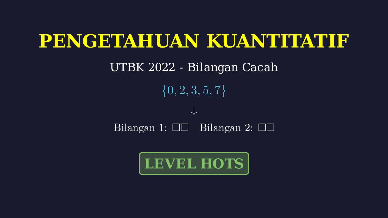 HOTS UTBK: Menyusun Bilangan Dua Angka