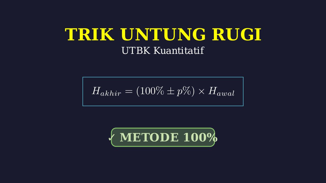 Trik Cepat Untung Rugi UTBK: Konsep 100
