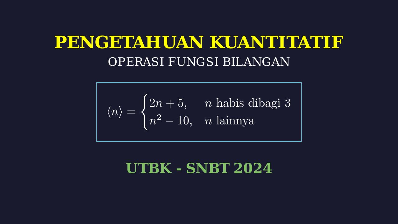 Operasi Bilangan yang Didefinisikan