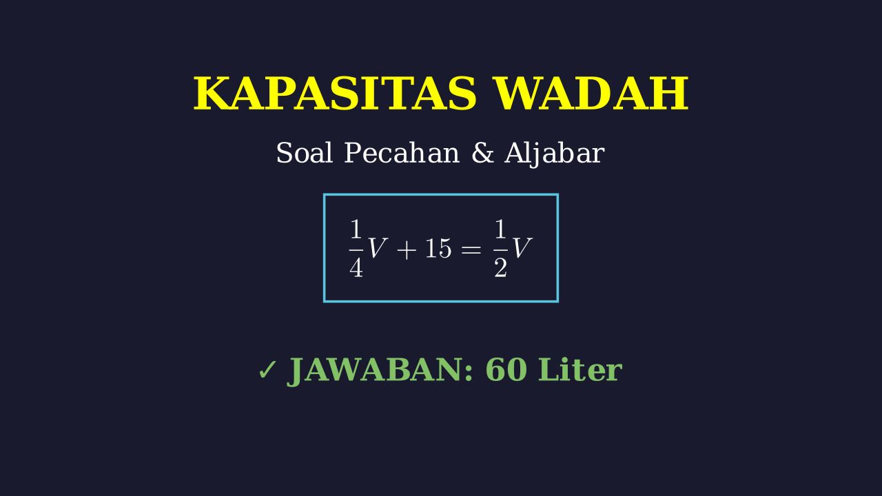Kapasitas Wadah: Soal Cerita Pecahan