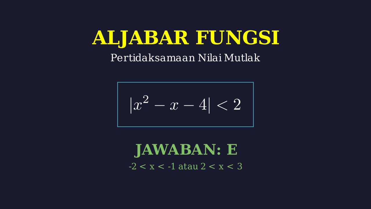 Menyelesaikan Pertidaksamaan Nilai Mutlak